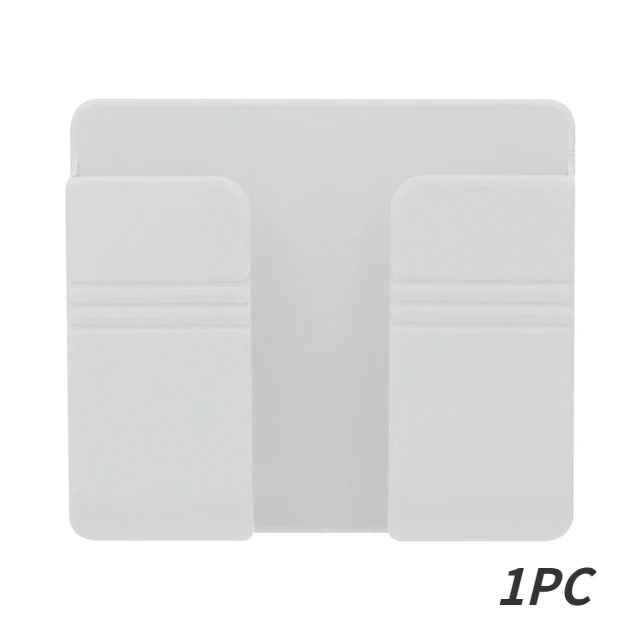 Caixa organizadora multifuncional de parede (1-4 peças) para controle remoto de TV, celular e carregador.